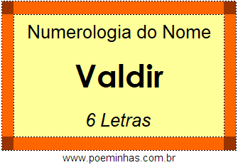 Numerologia do Nome Valdir