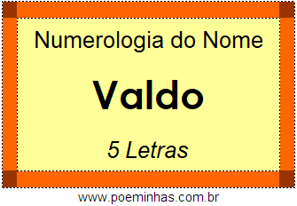 Numerologia do Nome Valdo