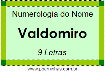 Numerologia do Nome Valdomiro