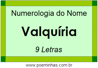 Numerologia do Nome Valquíria