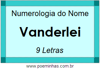 Numerologia do Nome Vanderlei