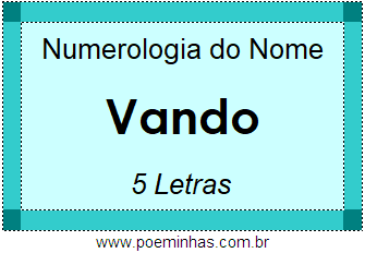 Numerologia do Nome Vando