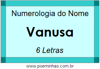 Numerologia do Nome Vanusa