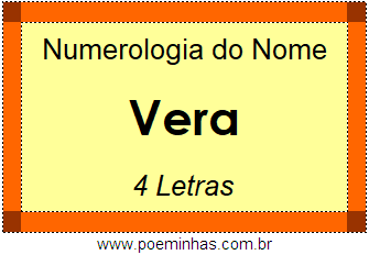 Numerologia do Nome Vera