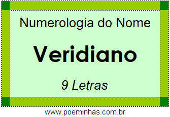 Numerologia do Nome Veridiano