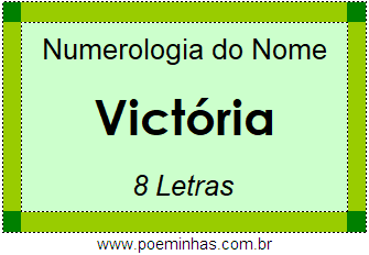 Numerologia do Nome Victória