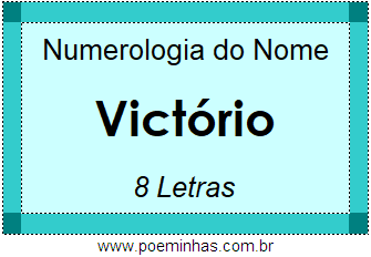 Numerologia do Nome Victório