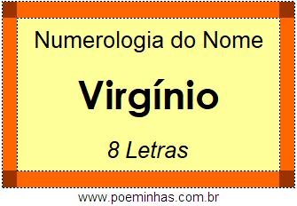 Numerologia do Nome Virgínio