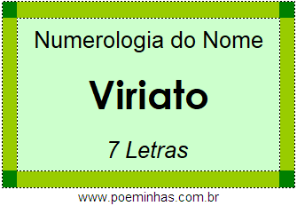 Numerologia do Nome Viriato