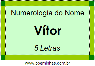 Numerologia do Nome Vítor