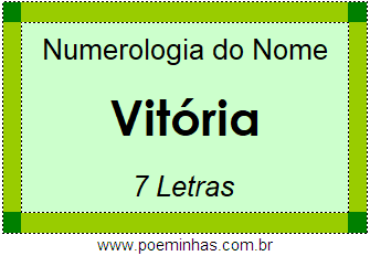 Numerologia do Nome Vitória