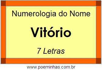 Numerologia do Nome Vitório