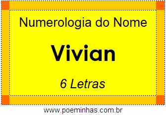 Numerologia do Nome Vivian