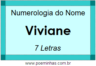 Numerologia do Nome Viviane