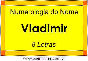 Numerologia do Nome Vladimir