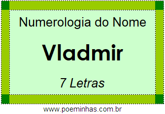 Numerologia do Nome Vladmir